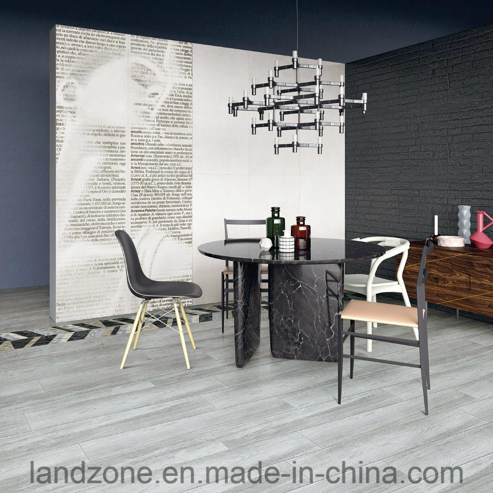 Italian Style Light Gray Wooden Faces Digital Rustic Porcelain Tile