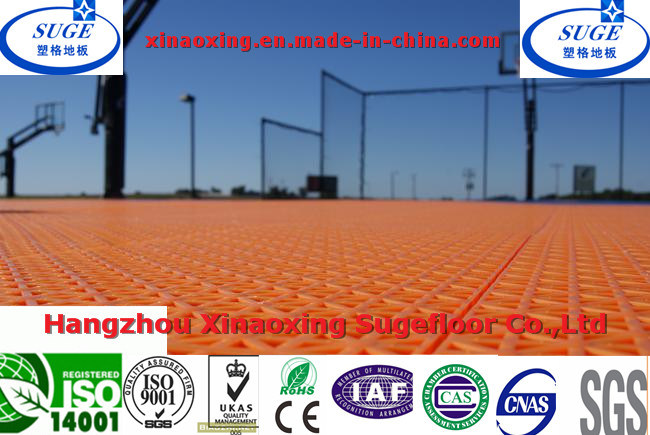 Suspended Interlocking Plastic Outside Basketball Court Flooring