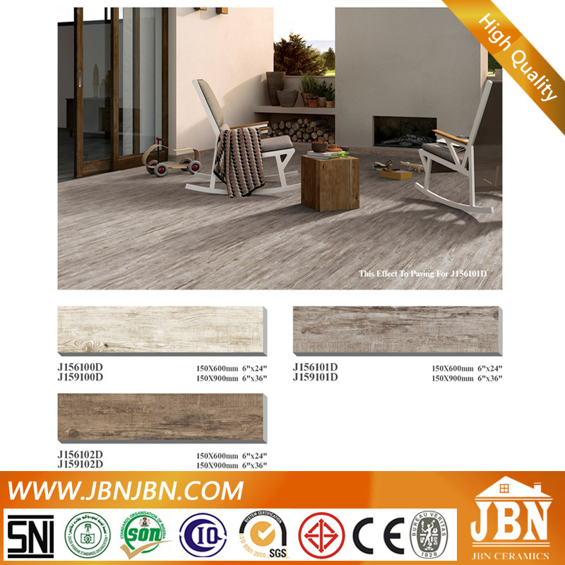 Good Quality Glazed Rustic Wooden Ceramic Tile 150X60mm (J15611D)