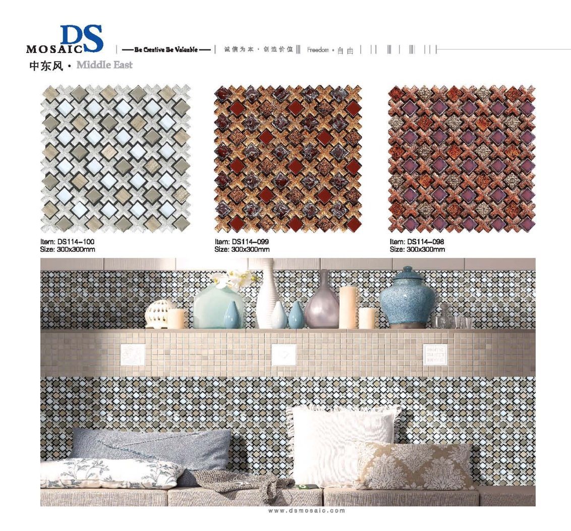 Hot Sale Glass and Resin Mixed Mosaic for Wall