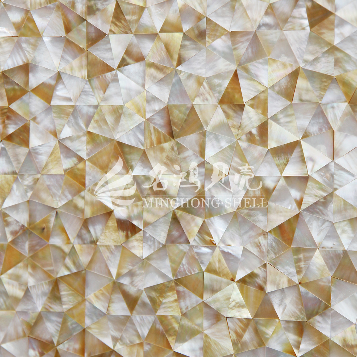 Yellow Lip Mop Shell Irregular Triangle Mosaic Tile