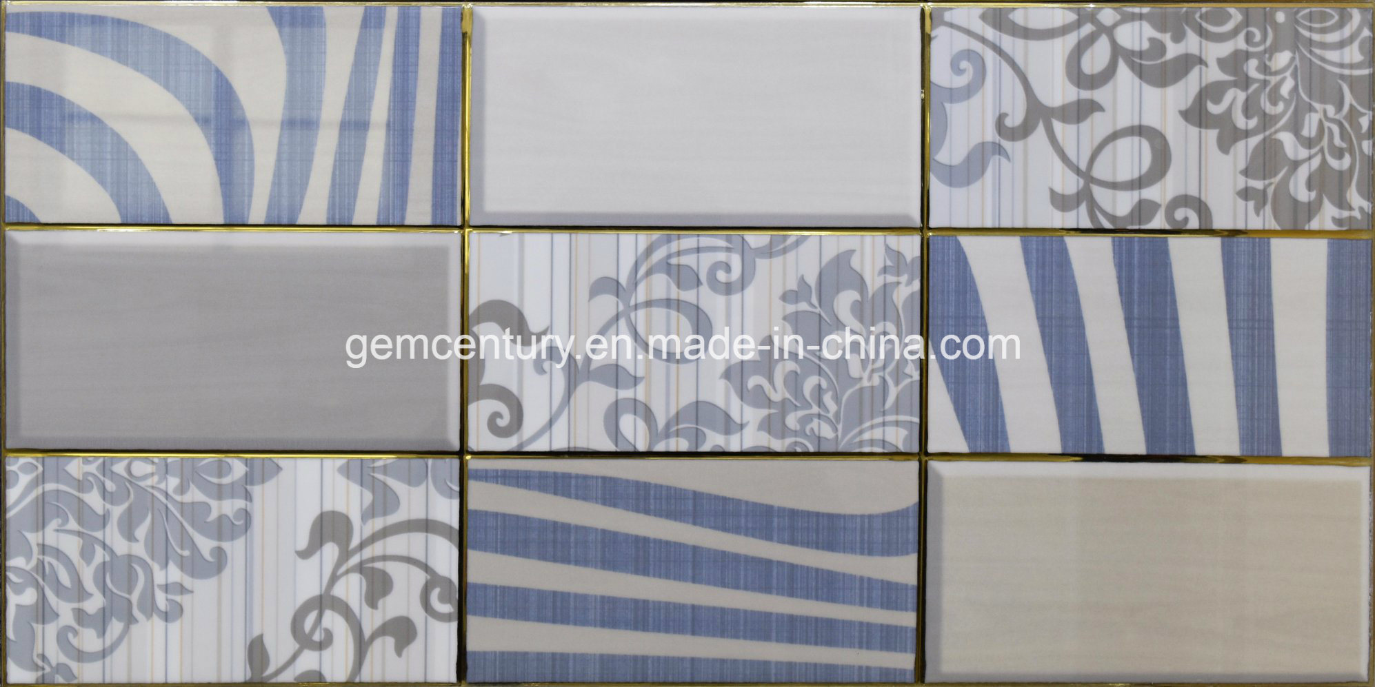 30X60 Glazed Glossy Golden Line Ceramic Wall Floor Tiles