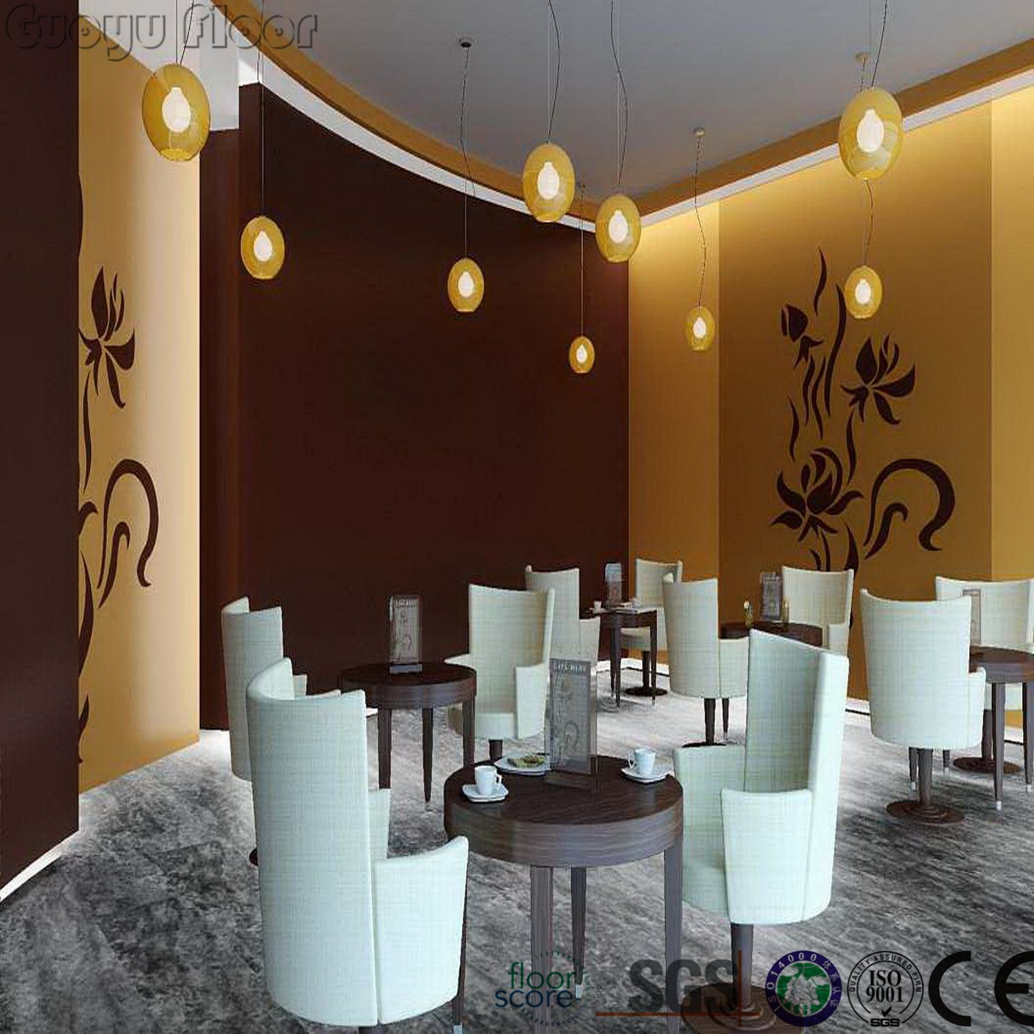 Commercial Dry Back Indoor PVC Luxury Vinyl Flooring