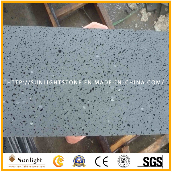 Honed Hainan Black Basalt/Lava Stone Tiles for Floor/Wall