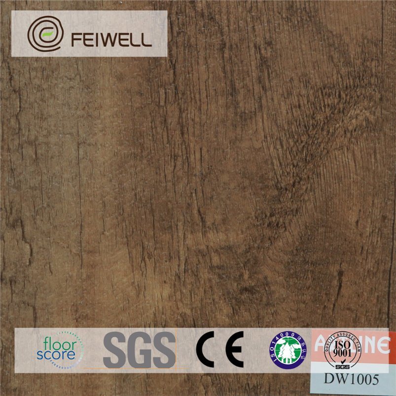 100% Virgin Sound-Absorbing Gray PVC Flooring Wood