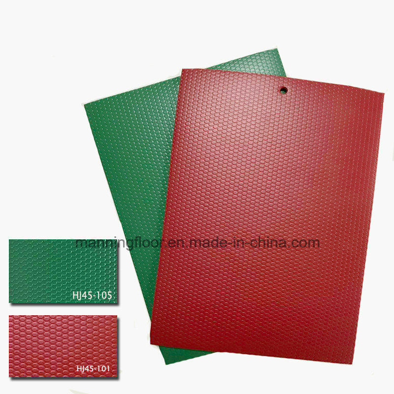 Professional PVC Sports Floor Vinyl Flooring for Badminton Tennis Ring Pattern 4.5mm Thick Hj45-101/105