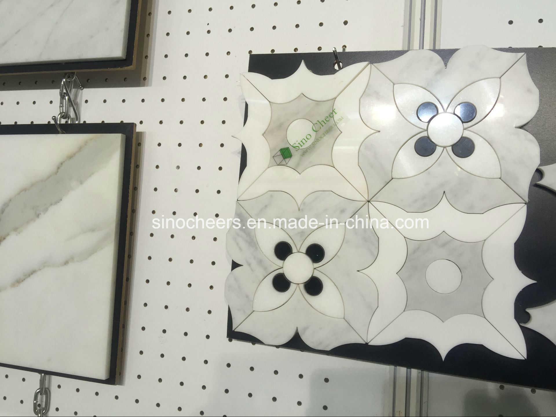 Flower Shape Cheap Price Room Floor Tile White Marble Tile