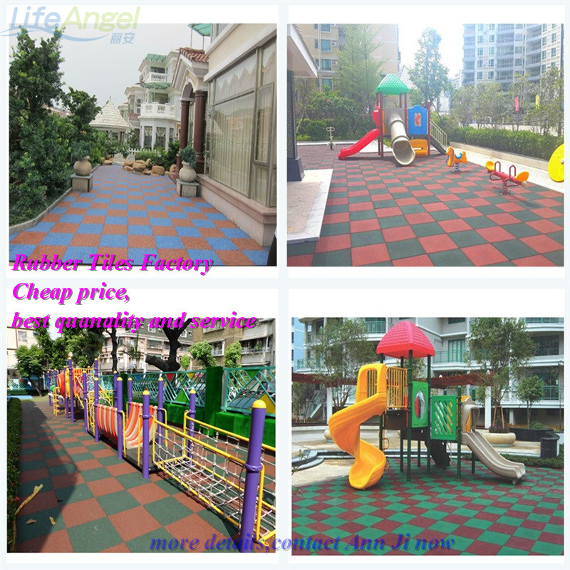 30mm Thickness Rubber Floor Tiles Playground Wearing-Resistant Rubber Tile