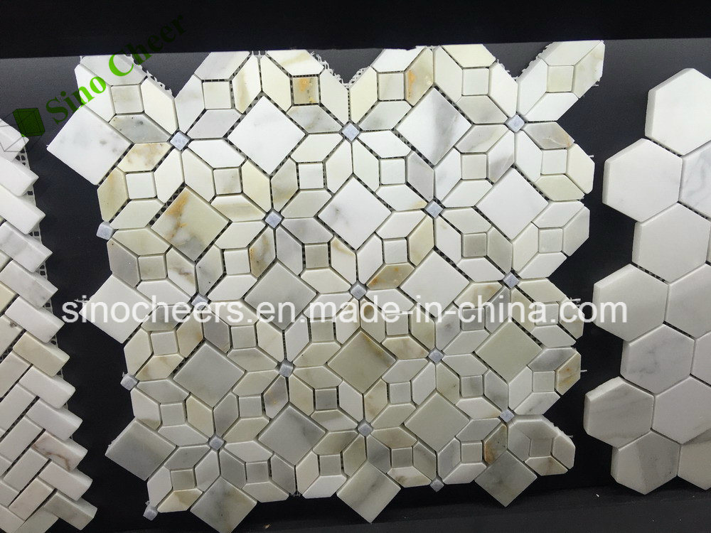 Golden Mosaic Tile Calacatta Gold Marble Mosaic Tiles