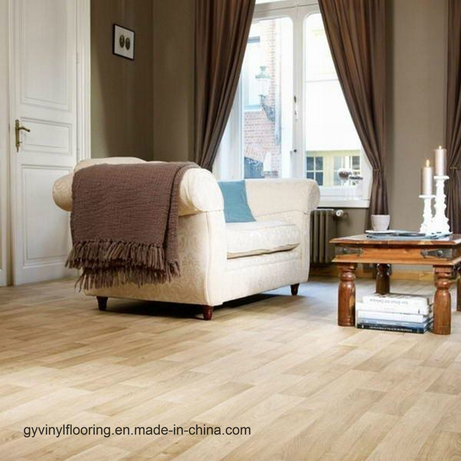 5mm Wood Grain Loose Lay Vinyl Floor