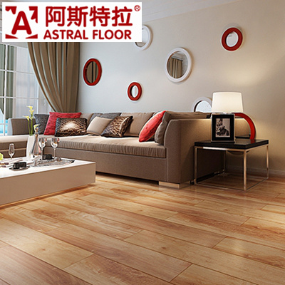 Popular Color in Glossy Surface 12mm Laminated Wooden Flooring