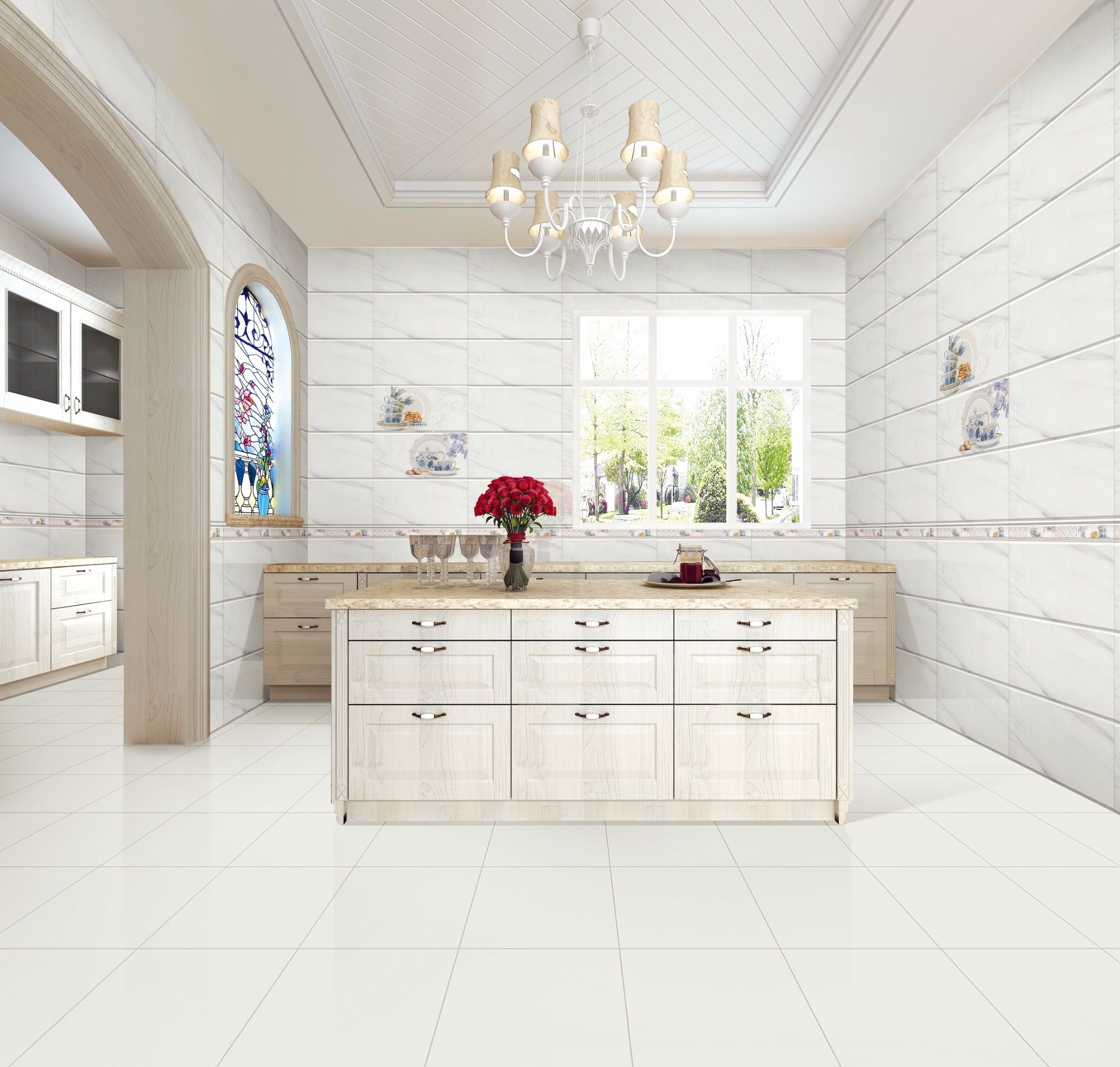 Building Material Carrara White Marble Ceramic Wall Tile