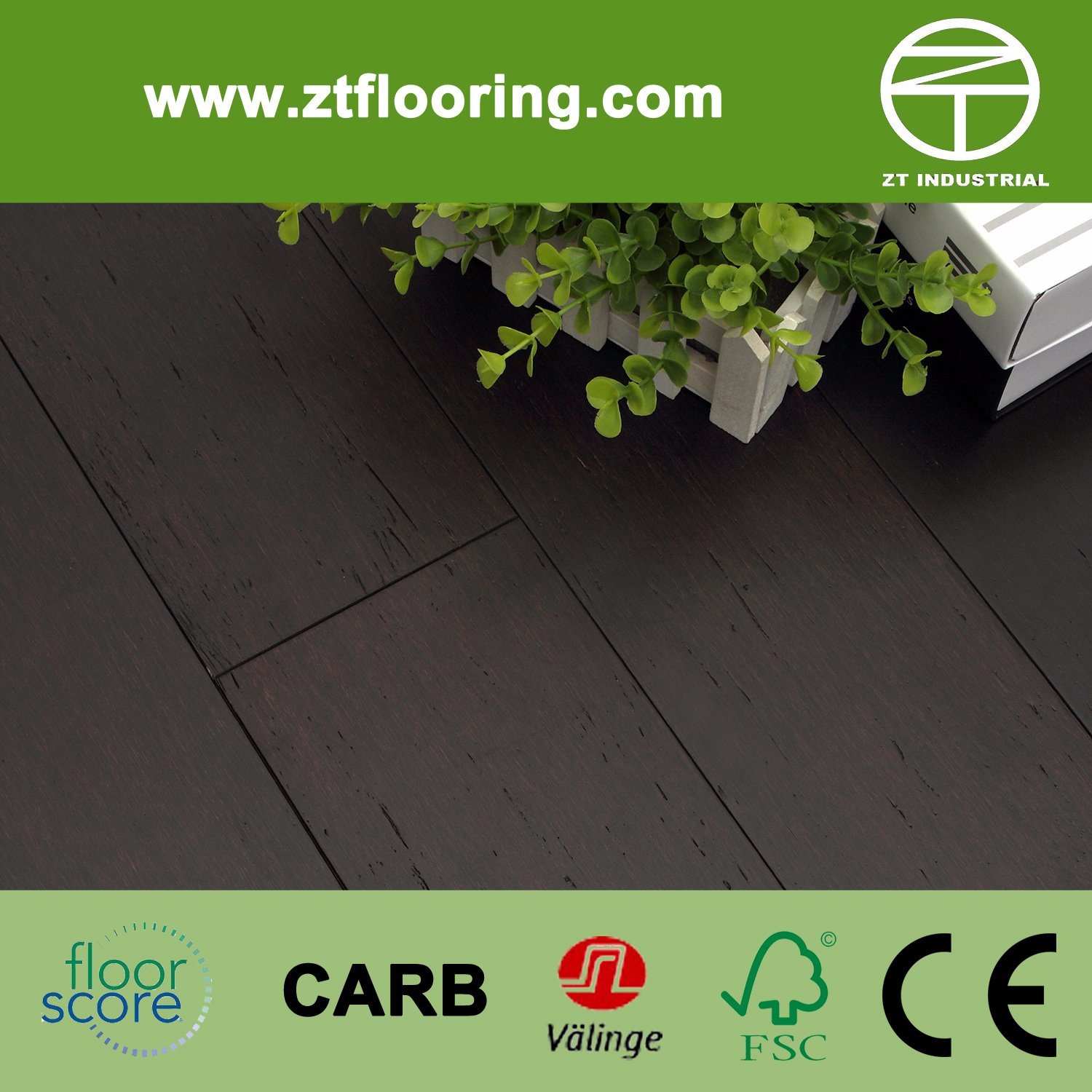 Engineered Strandwoven Bamboo HDF Flooring-Coffee