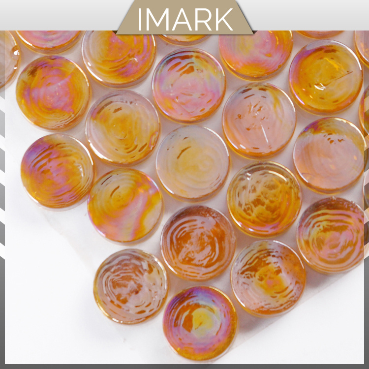 Amber Penny Round Mosaics for Kitchen Backsplash Tile