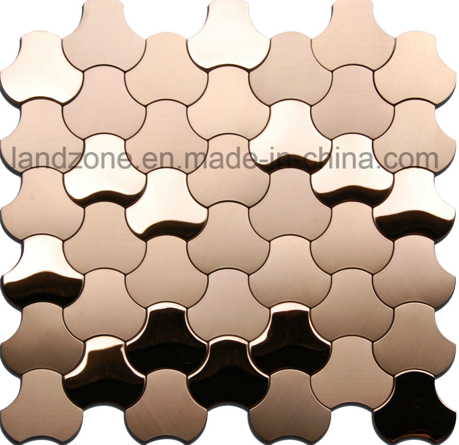 Morden Style Rose Gold Metal Mosaic Tile