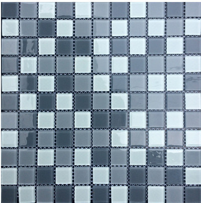 Grey and White Glass Mosaic Tile