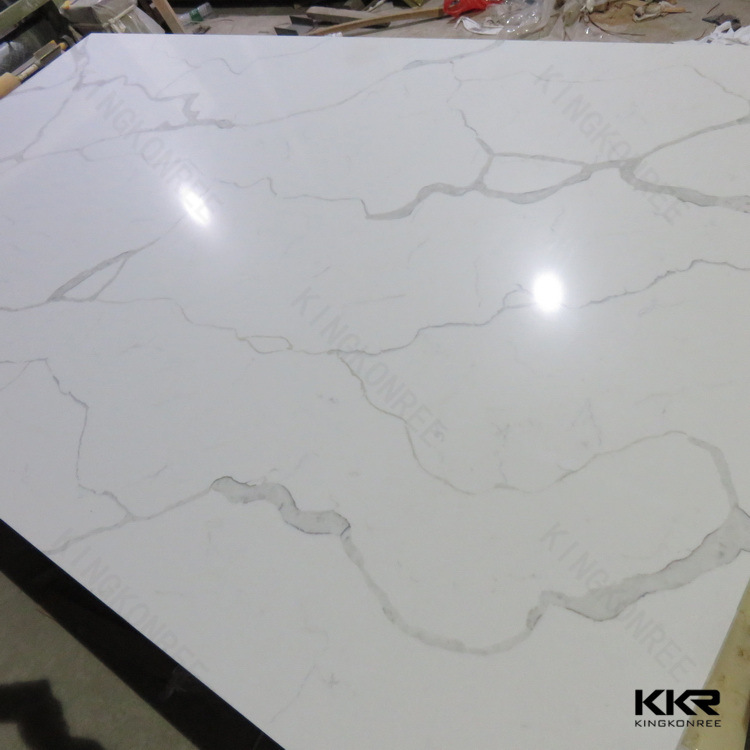 Calacatta Color Polished Artificial Marble Quartz Stone