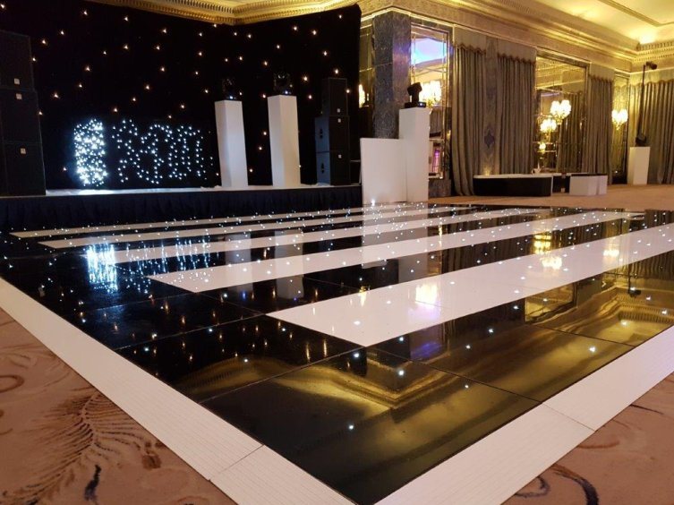 White and Black Floor LED Starlit Dance Floor