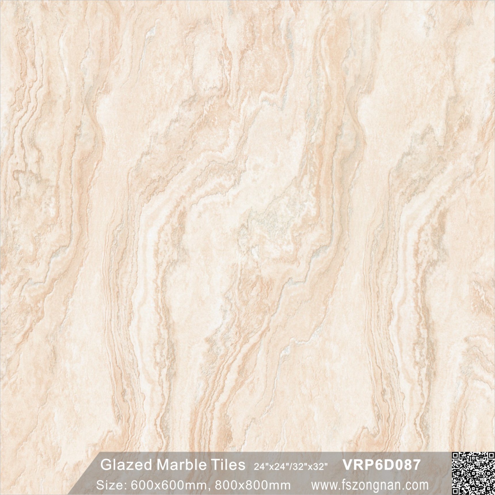 600X600mm China Foshan Pink Building Material Glazed Marble Polished Porcelain Flooring Tile (VRP6D087)