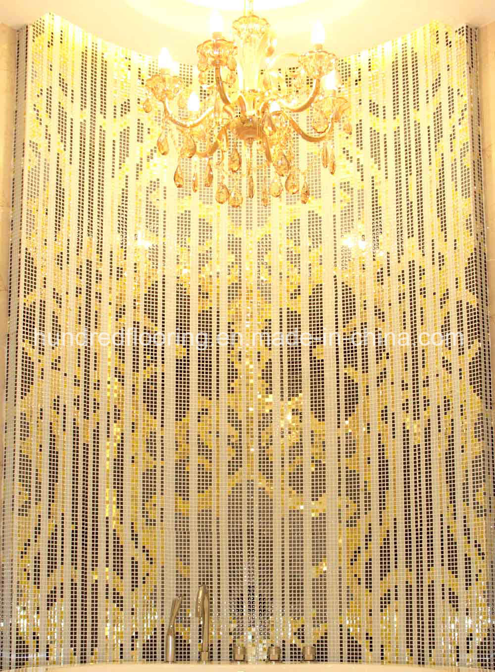 Gold Mosaic, Background Wall Tile, Pattern Mosaic (HMP649)