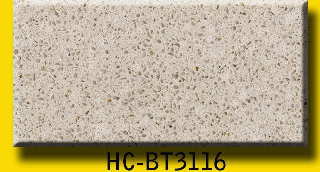 Beige Polished Artificial Quartz Stone for Wall Tiles