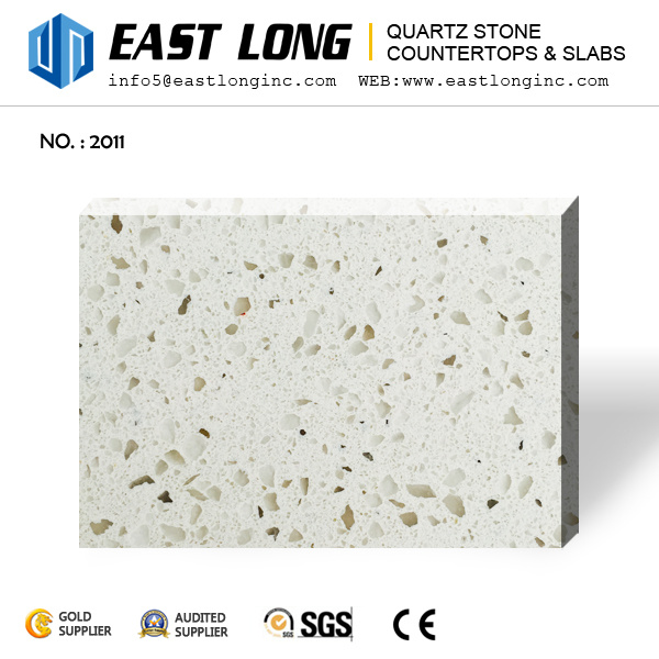 Sparkling Polished Quartz Stone Slabs for Engineered/Kitchen/ with Solid Surface Building Material