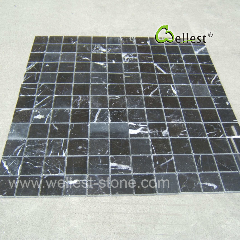 Black Marquina Wall Mosaic Tile Indoor Decorative Wall Decorative Mosaic Panel