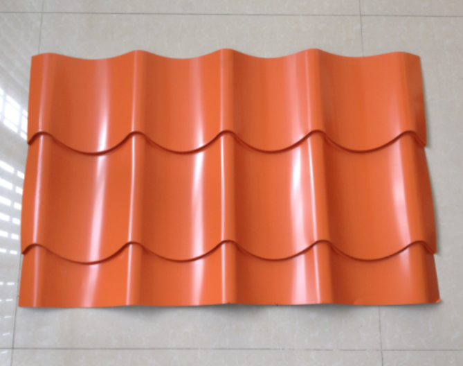 Orange Coating Corrugated Galvanzied Roofing Tile for Prefab House/Building Materials