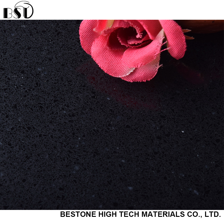 Polyester Resin Black Quartz Stone Slab