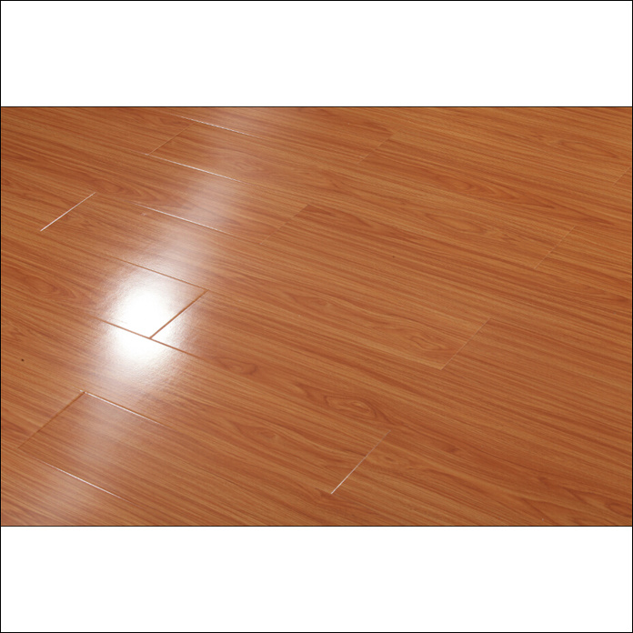 Yellow Color Real Wood Texture Piano Surface Laminate Flooring