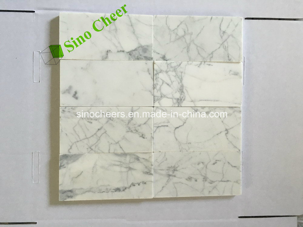 White Calacatta Bathroom Design Floor Tiles