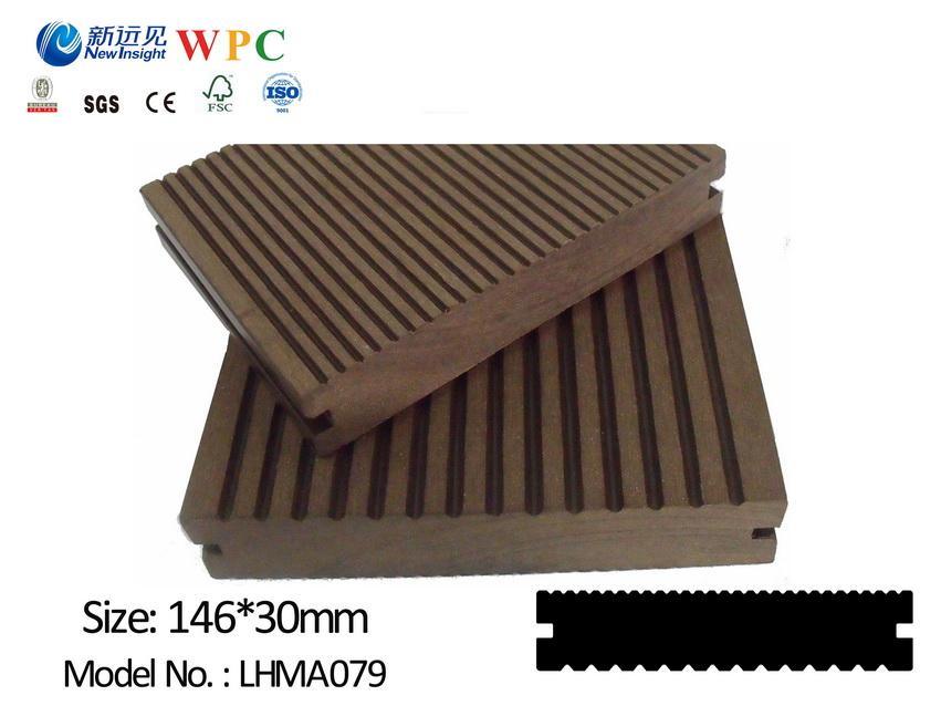 PE WPC Decking WPC Flooring with CE SGS Fsc ISO Wood Plastic Composite Decking Laminate Decking Flooring Solid Decking Plastic Lumber Decking Lhma079