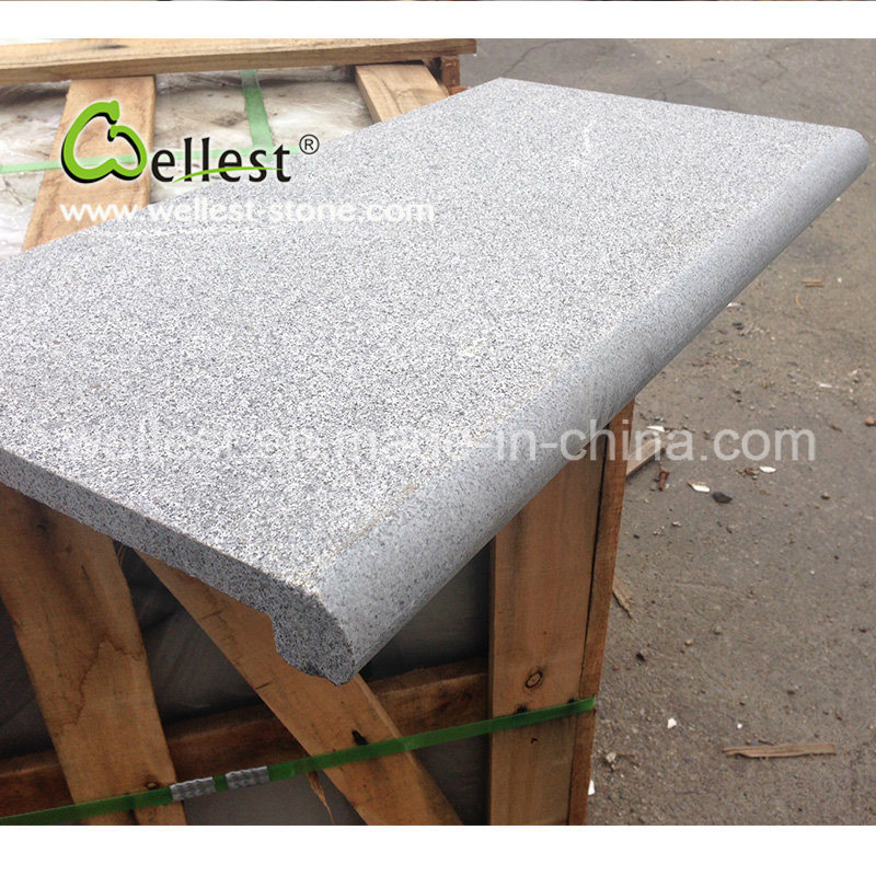 Hot Selling Natural Grey Granite Flamed Surface Bullnose Edge Pool Coping