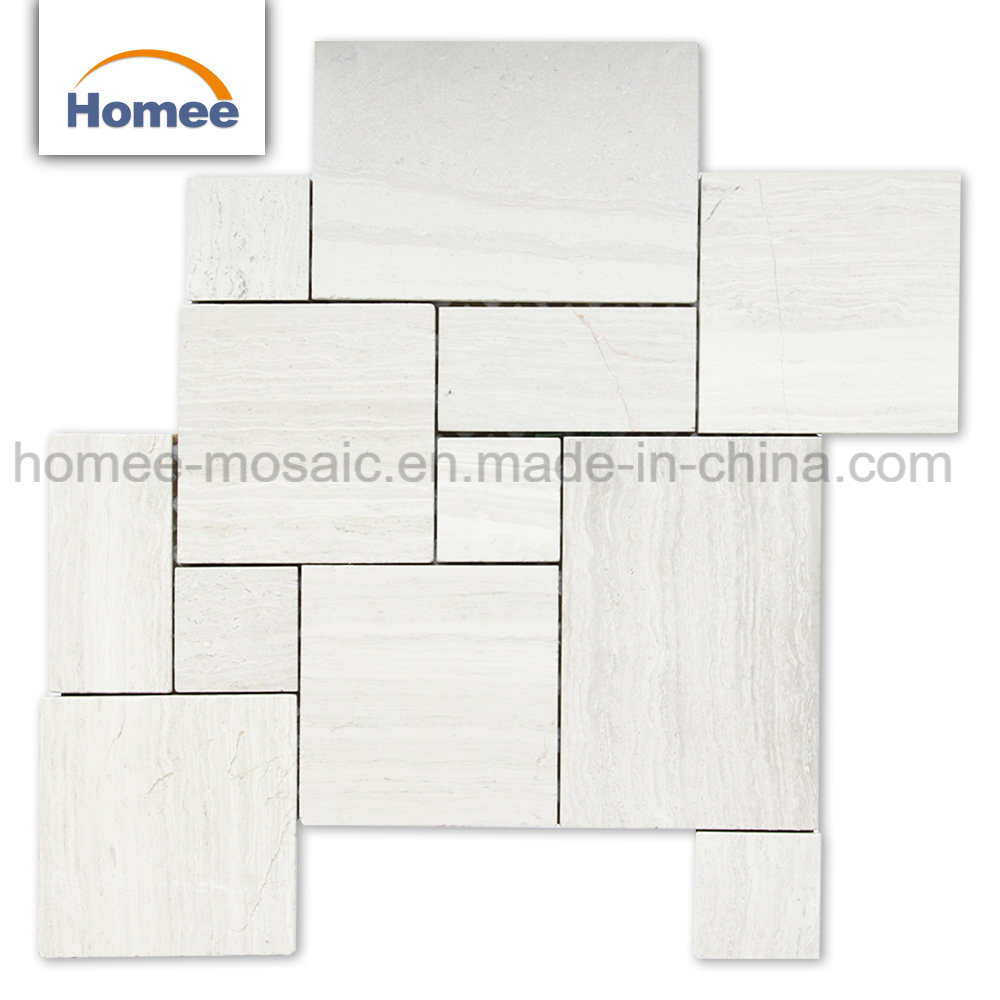 Wholesale Square Shape Bathroom Flooring Tiles Indoor Antique Grey Marble Mosaics