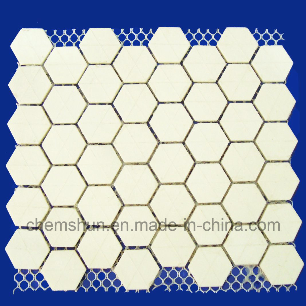 Wear Resistant Alumina Ceramic Hex Tile on Mesh