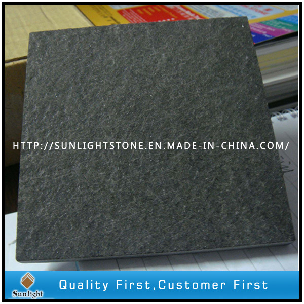 Discount Flamed Mogonlian Black Granite Paving Tiles for Square Floor