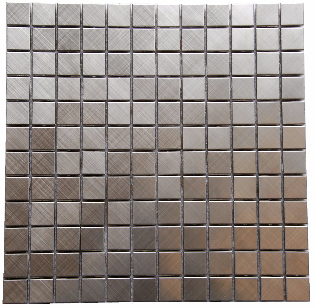 Square Silver Texture Surface of Stainless Steel Mosaic Tile