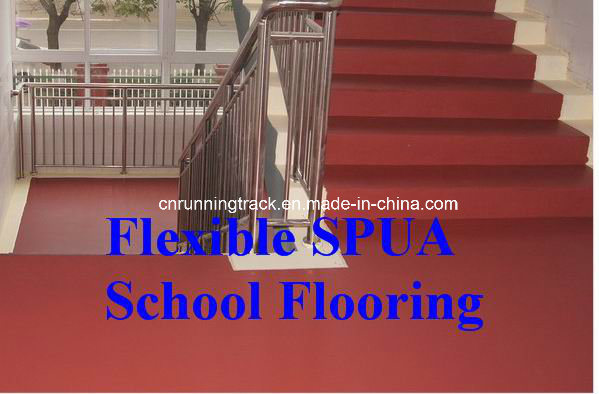 Wear-Resistant High Resilient Flexible Spua School Flooring