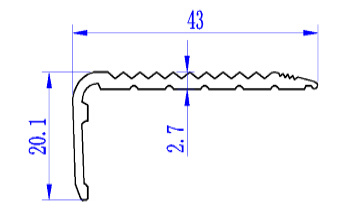 Ceramic Tile Top Floor Hard-Wearing Aluminum Anti Slip Stair Nosing