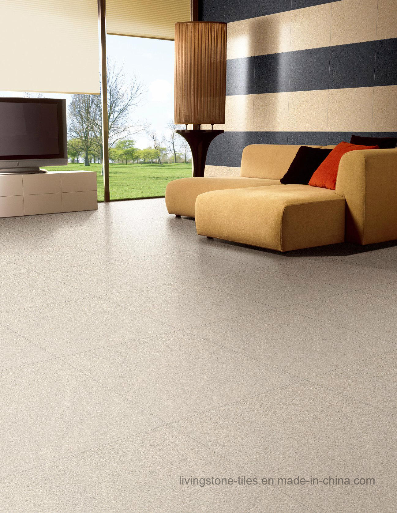 Sand Rock Stone Porcelain Floor Tile of Three Face Polished Face, Matt Face, Rough Face