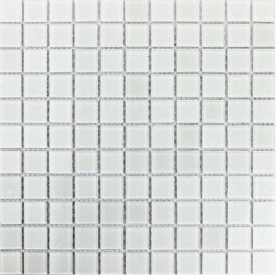 White Glass Mosaic Tile Bathroom Tile