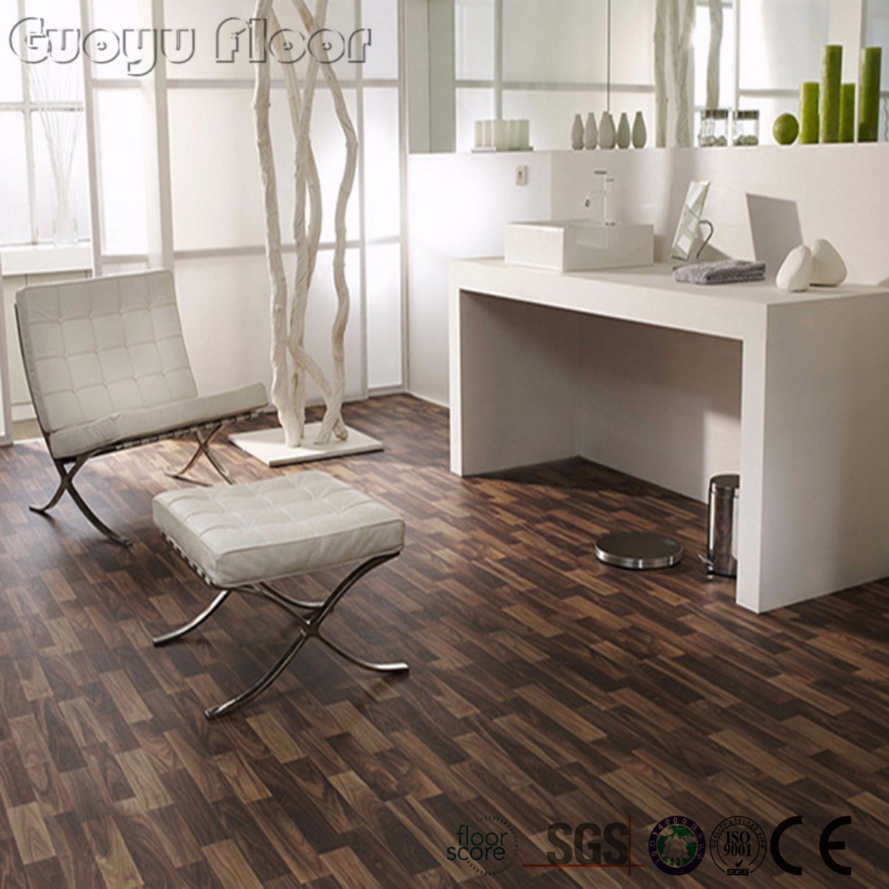 2017 Indoor Luxury Wood Loose Lay PVC Flooring