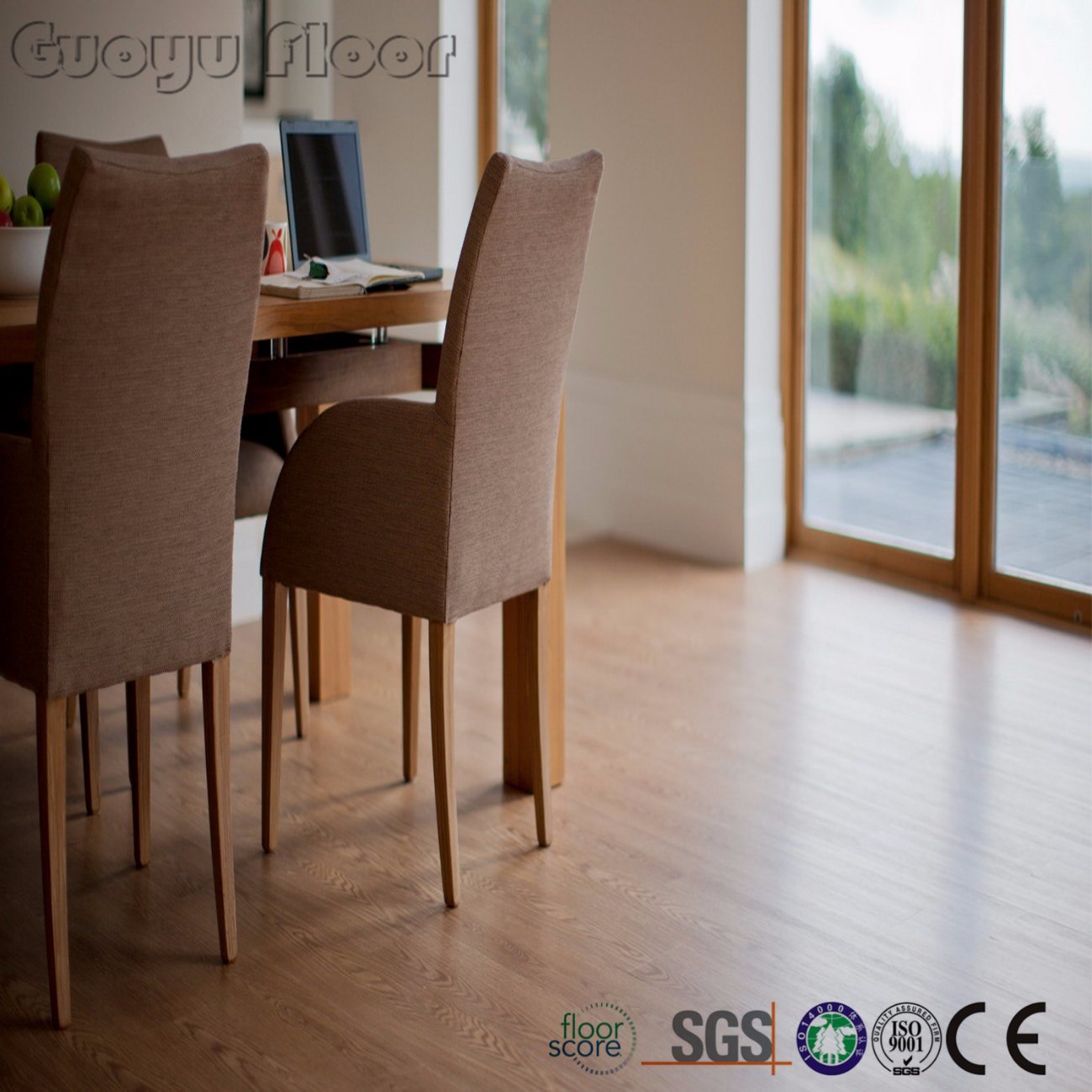 Without Glue Loose Lay Wood Pattern PVC Vinyl Flooring