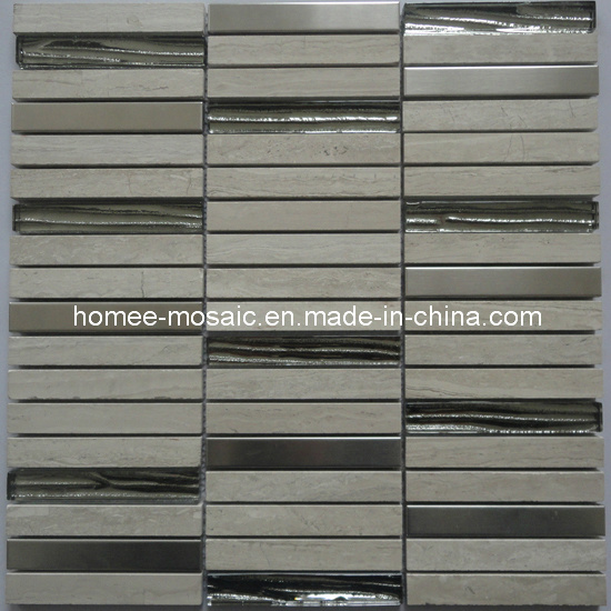 Strong Quality Mosaic Tile Mixed with Glass, Stone and Metal (GD0012)