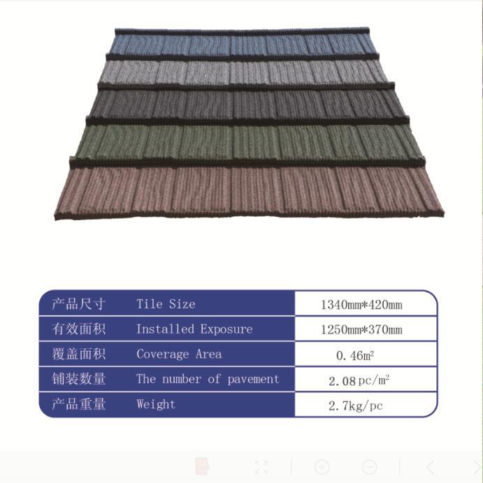 Soncap Certificated Wooden Colorful Stone Coated Metal Roofing Tile