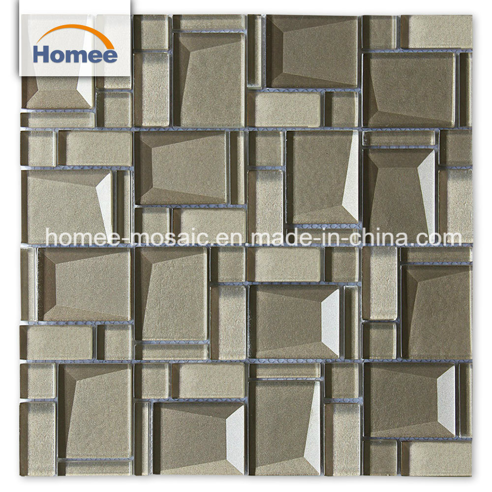 Cheap Wall Decorative Beveled Crystal Glass Brick Subway Mosaic Tile