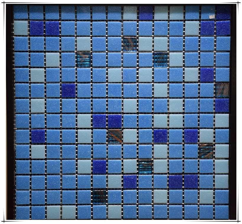 Chinese Supply High Quality Blue Glass Mosaic Tile Glass Mosaic Pattern for Swimming Pool