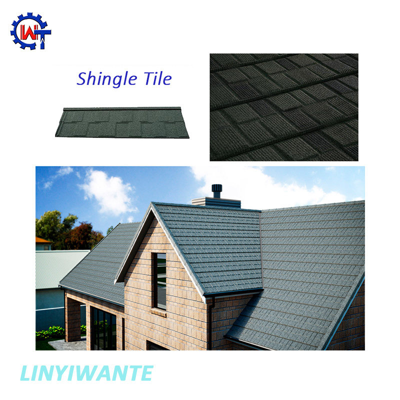 Shingle Type Building Materials Stone Coated Steel Roof Tile