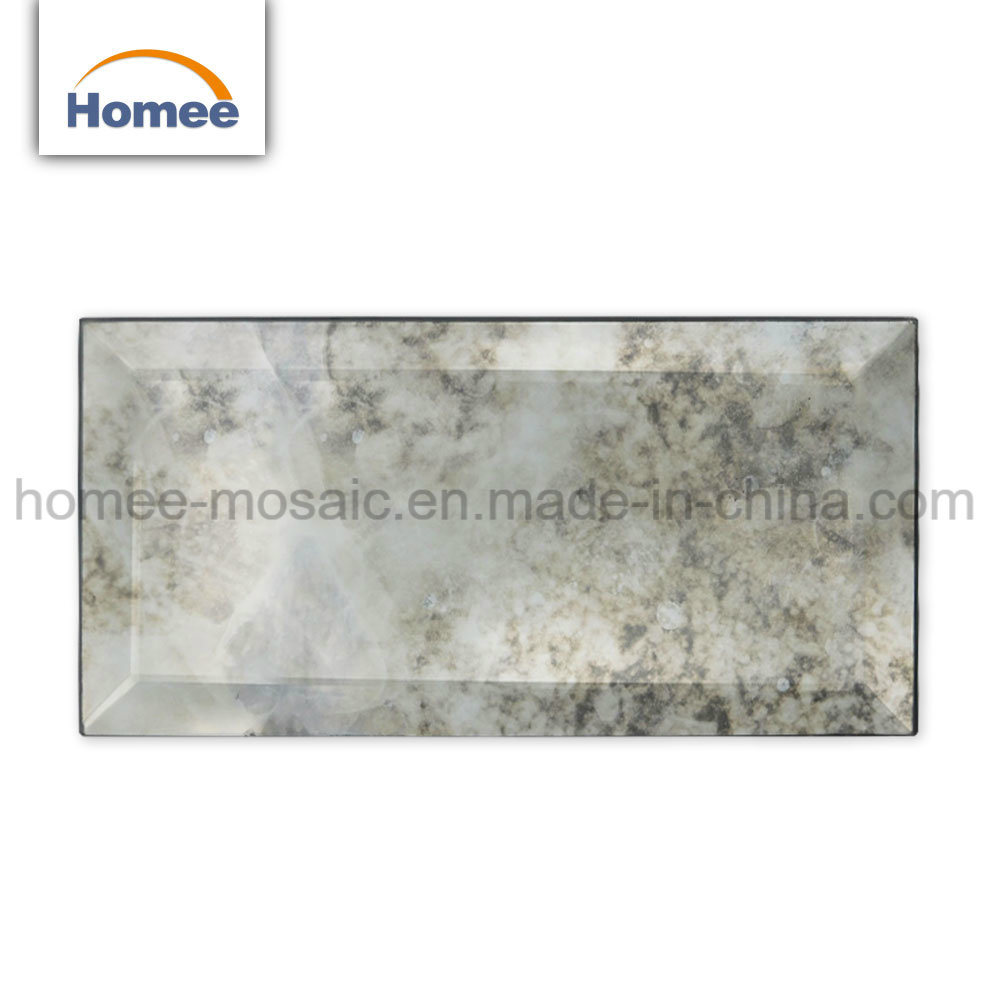 Mirror Backsplash Tile Decorative Crystal Glass Silver Mirror Mosaic Wall Tile