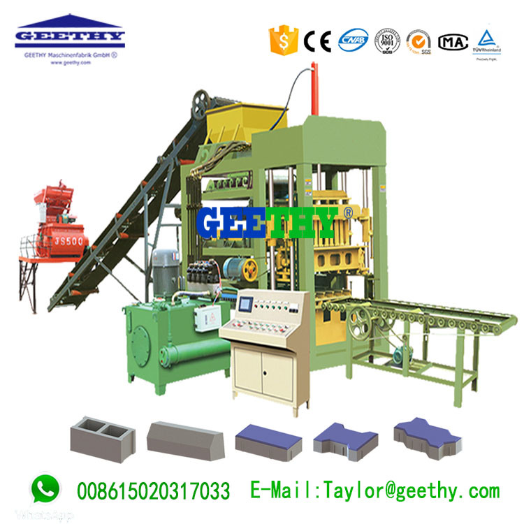 Qt4-15c Stationary Line Concrete Hollow Block Brick Making Machine